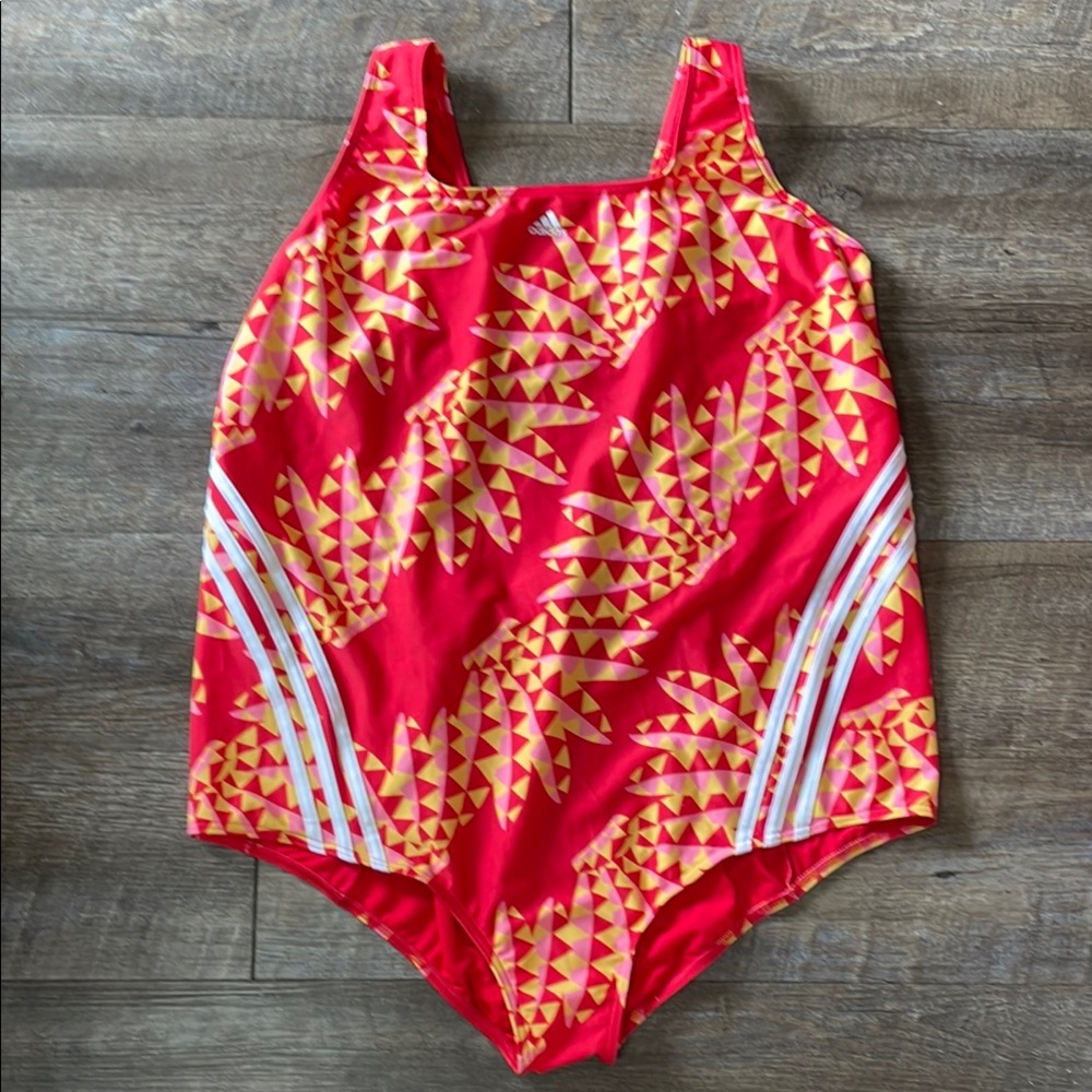 NWT Adidas X Farm Rio 3 stripe one piece swimsuit